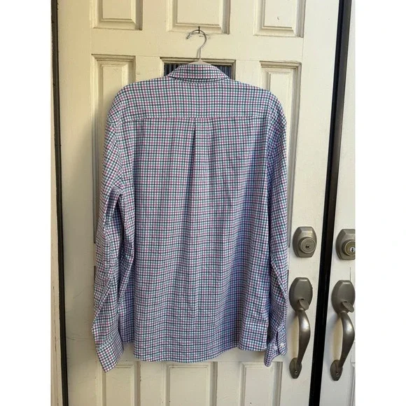 Johnnie O Prep Performance Long Sleeve Gingham Button Down Shirt Mens Size Large - Picture 6 of 6